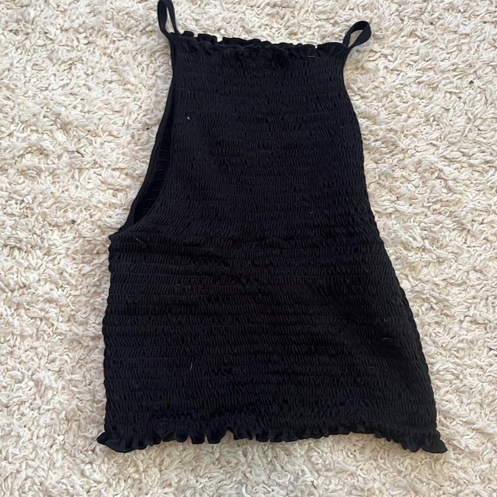Black halter crop top